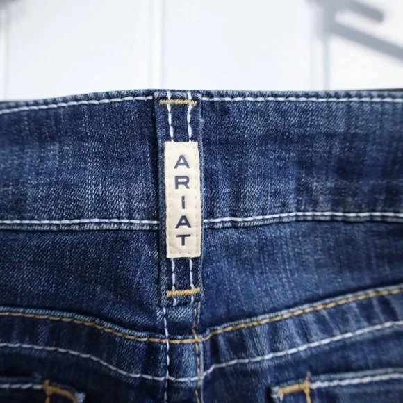 Ariat R.E.A.L. Mid Rise Stretch Whipstitch Boot Cut Jean Ocean (Medium Wash) 31 - Picture 8 of 12